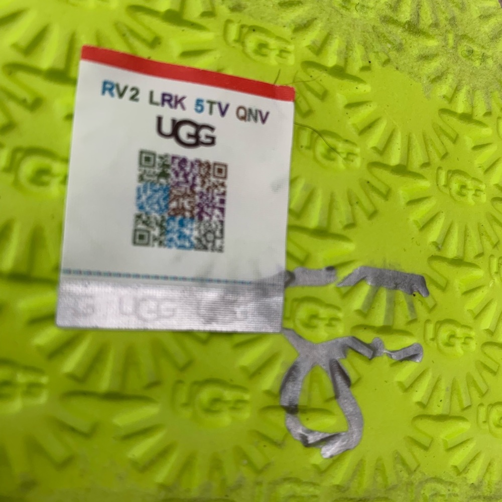 FINAL PRICE NEW UGG Zuma Sling Sandals: Neon Lime Green, White Logo On Strap, 6 - Picture 9 of 11